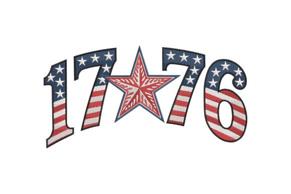 1776 USA Flag Numbers Star