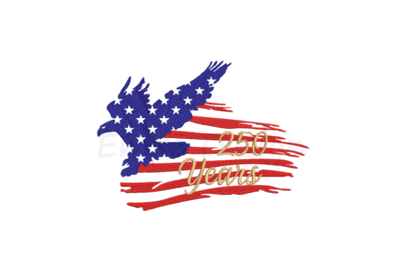 America Flag 250 of Years Embroidery
