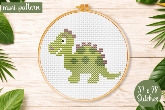 Baby Dino Cross Stitch Pattern Dinosaur