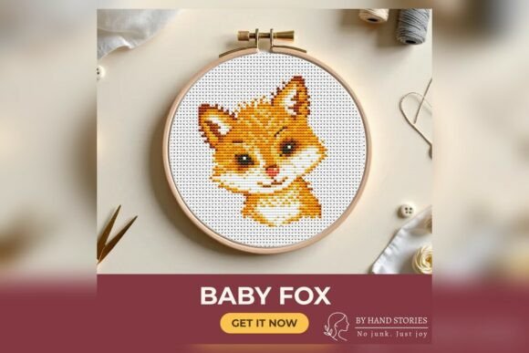 Baby Fox Cross Stitch Pattern PDF