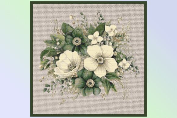Elegant Floral Bouquet Cross Stitch Patt