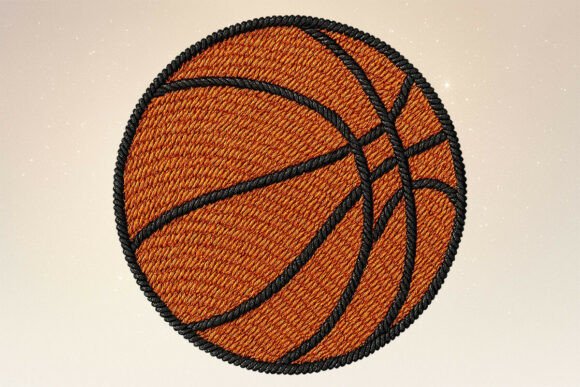 Faux Embroidery Basketball Clipart PNG