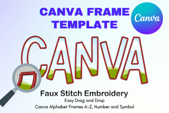 Faux Embroidery Canva Frame Letters_C25