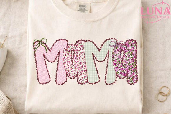Mama Floral Faux Embroidery PNG