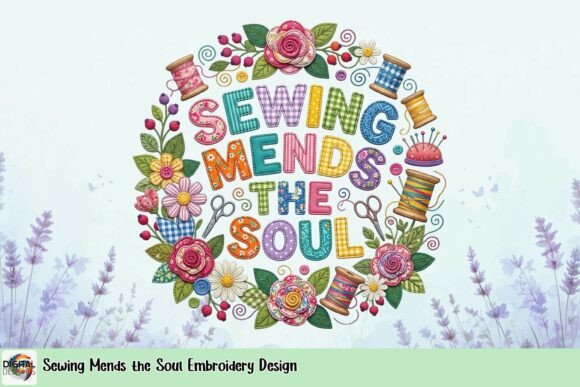 Sewing Mends the Soul Embroidery Design