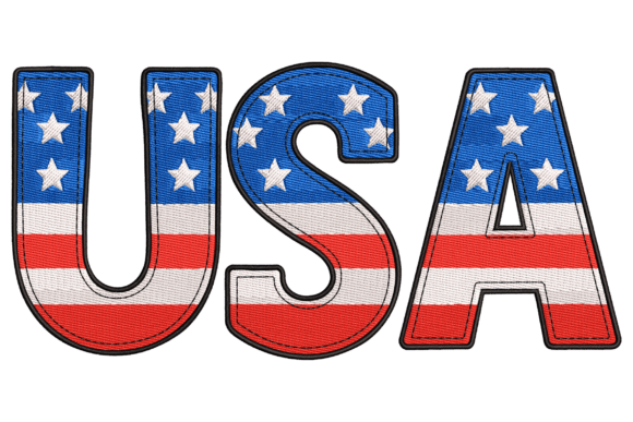 USA Flag Letters