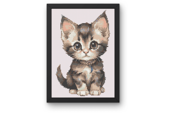Watercolour Cute Kitten Cross Stitch